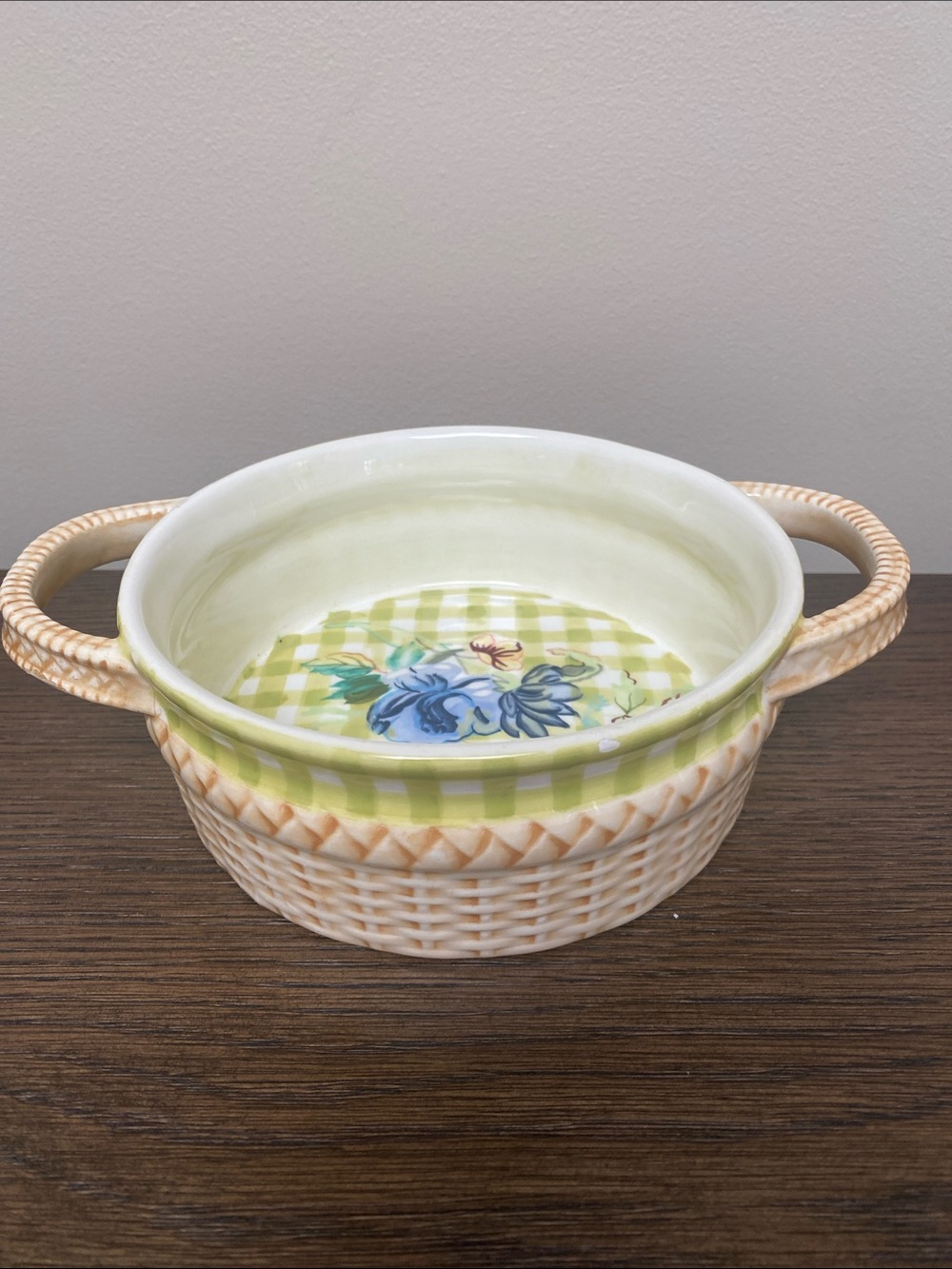 Tracy Porter The Cottage Collection 6” wicker-Textured Ceramic Serving Bowl